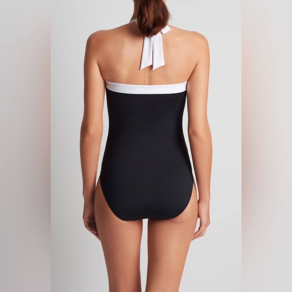 Lauren Ralph Lauren Bel Air Shirred Bandeau One-Piece Swimsuit, 12, MSRP $125 - Picture 3 of 8